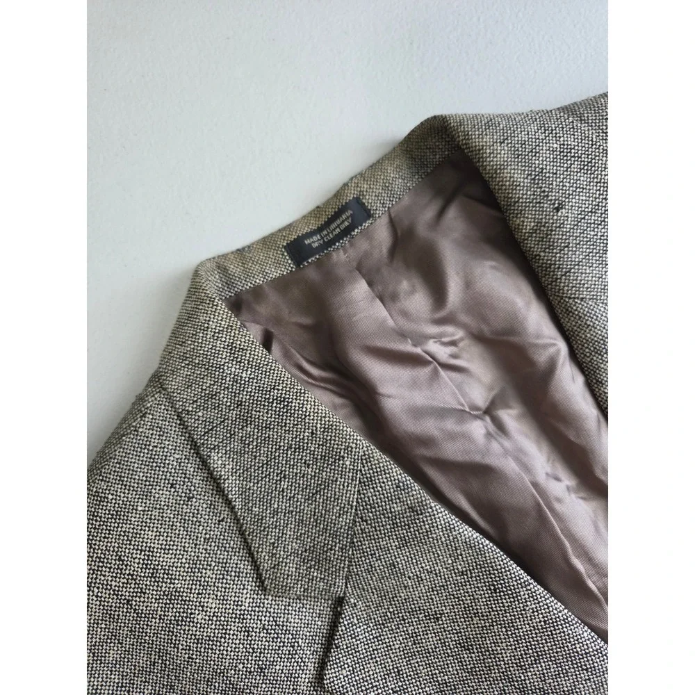 Deansgate Mens 40R Silk Blazer Sport Coat Grey‎ Tweed 2 Button Made in Lithuania
